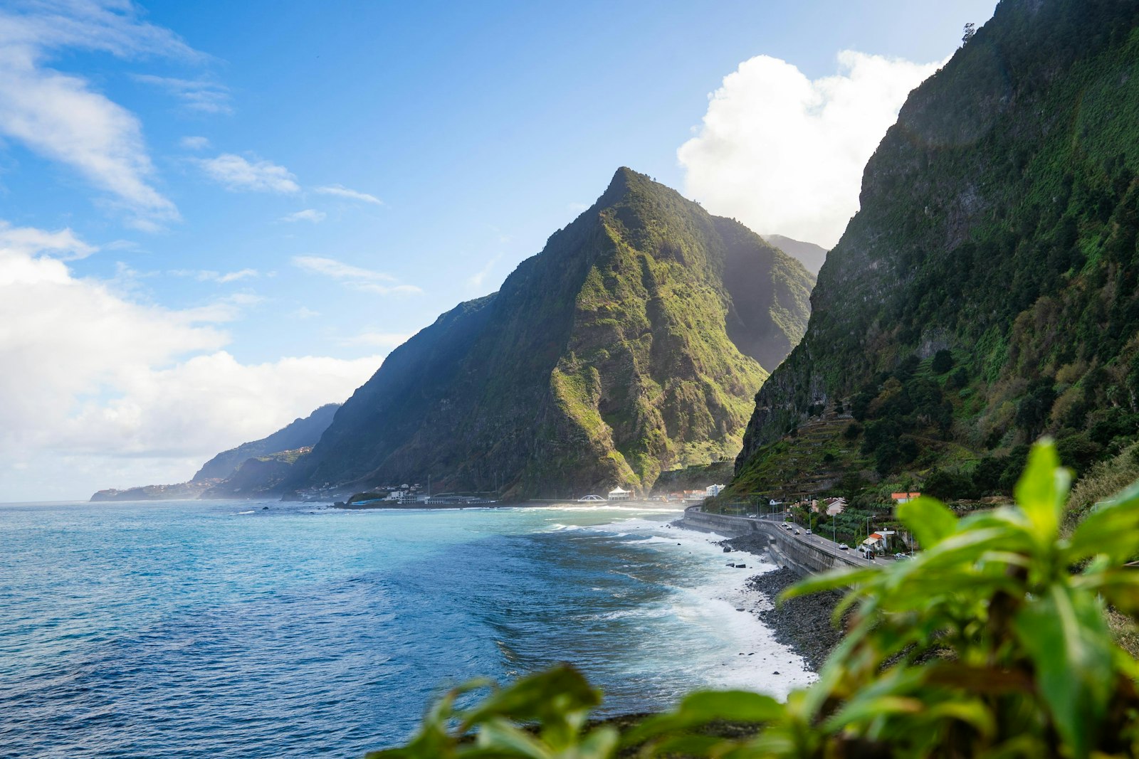 The green valley and north-coast village of São Vicente, Madeira